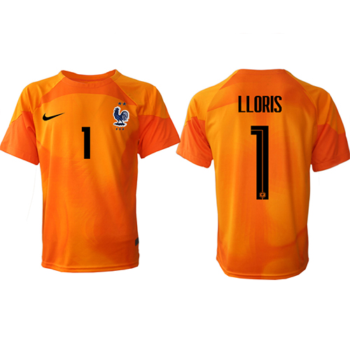France Hugo Lloris #1 Goalkeeper Replica Home Shirt World Cup 2022 Short Sleeve